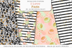 Love Paris Seamless Pattern, fashion chic digital paper Product Image 1