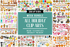 All Holiday Cliparts Mega Bundle, png cliparts, illustration Product Image 1