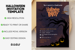 Halloween Party Editable Invitation Template, editable canva Product Image 1