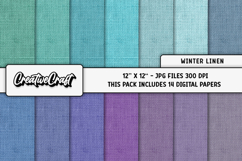 Winter Linen Digital Paper, christmas digital paper graphic Product Image 2