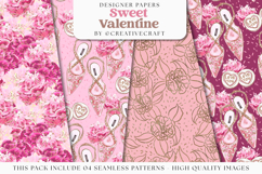 Sweet Valentine Seamless Pattern, valentine digital papers Product Image 1