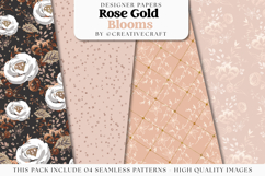 Rose Gold Blooms Seamless Pattern, bloom digital paper Product Image 1