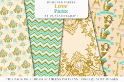 Love Paris Seamless Pattern, fashion chic digital paper Product Image 1