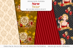 New Year Seamless Pattern, new year digital paper graphic Product Image 1