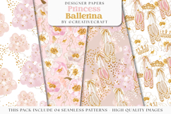 Princess Ballerina Seamless Pattern, ballet digital paper Product Image 1