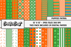 Puppies Patrol Digital Papers, scrapbook backgrounds designs Product Image 2