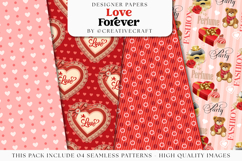 Valentine Day Seamless Pattern, valentine love digital paper Product Image 1
