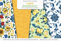Sunflower Seamless Pattern, sunflower digital papers graphic Product Image 1