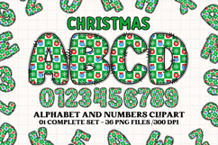 Christmas Alphabet png clipart, christmas letters doodle Product Image 1
