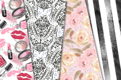 Makeup Seamless Pattern, makeup digital papers illustrations Product Image 2
