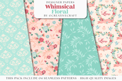 Floral Seamless Pattern, flowers roses digital paper graphic Product Image 1