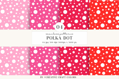 Polka Dot Seamless Patterns, rainbow digital papers, bright Product Image 1