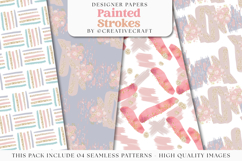 Paint Brush Strokes Seamless Pattern, strokes digital papers Product Image 1