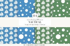 Nautical Seamless Patterns, Digital Papers, Scrapbook Design Product Image 1