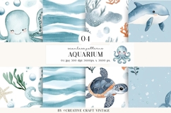 Sea Animals Seamless Pattern, watercolor digital paper Product Image 1
