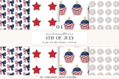 4th of July Seamless Patterns, independence day illustration Product Image 1