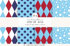 4th of July Seamless Patterns, independence day illustration Product Image 1