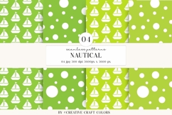 Nautical Seamless Patterns, Digital Papers, Scrapbook Design Product Image 1