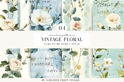Vintage Floral Seamless Patterns, digital papers, watercolor Product Image 1
