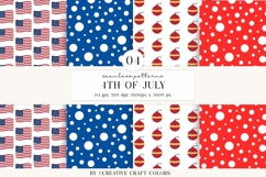 4th of July Seamless Patterns, independence day illustration Product Image 1