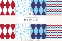 4th of July Seamless Patterns, independence day illustration Product Image 1