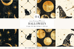Halloween Seamless Patterns, watercolor digital papers Product Image 1