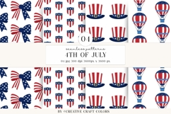 4th of July Seamless Patterns, independence day illustration Product Image 1