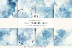 Blue Watercolor Seamless Pattern, digital papers, watercolor Product Image 1