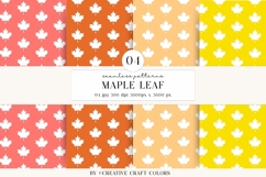 Maple Leaf Seamless Patterns, colors digital paper Product Image 1
