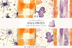 Halloween Seamless Patterns, watercolor digital papers Product Image 1