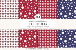4th of July Seamless Patterns, independence day illustration Product Image 1