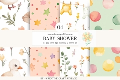 Baby Shower Seamless Pattern watercolor spring digital paper Product Image 1