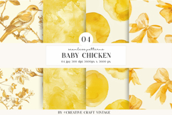 Baby Chicken Seamless Patterns, watercolor digital papers Product Image 1