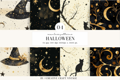 Halloween Seamless Patterns, watercolor digital papers Product Image 1