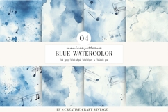 Blue Watercolor Seamless Pattern, digital papers, watercolor Product Image 1
