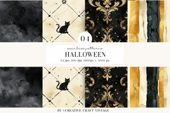 Halloween Seamless Patterns, watercolor digital papers Product Image 1