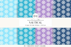 Nautical Seamless Patterns, Digital Papers, Scrapbook Design Product Image 1
