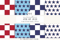4th of July Seamless Patterns, independence day illustration Product Image 1