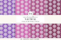 Nautical Seamless Patterns, Digital Papers, Scrapbook Design Product Image 1