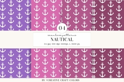 Nautical Seamless Patterns, Digital Papers, Scrapbook Design Product Image 1