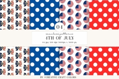 4th of July Seamless Patterns, independence day illustration Product Image 1