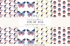 4th of July Seamless Patterns, independence day illustration Product Image 1