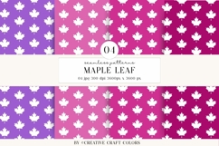 Maple Leaf Seamless Patterns, colors digital paper Product Image 1