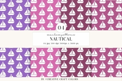 Nautical Seamless Patterns, Digital Papers, Scrapbook Design Product Image 1