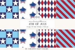 4th of July Seamless Patterns, independence day illustration Product Image 1