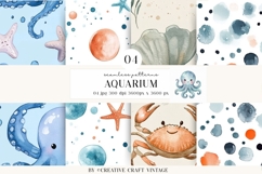 Sea Animals Seamless Pattern, watercolor digital paper Product Image 1