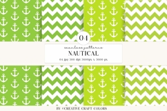 Nautical Seamless Patterns, Digital Papers, Scrapbook Design Product Image 1