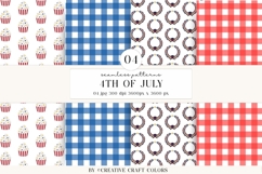 4th of July Seamless Patterns, independence day illustration Product Image 1