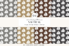 Nautical Seamless Patterns, Digital Papers, Scrapbook Design Product Image 1