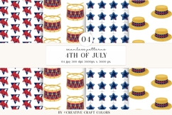 4th of July Seamless Patterns, independence day illustration Product Image 1